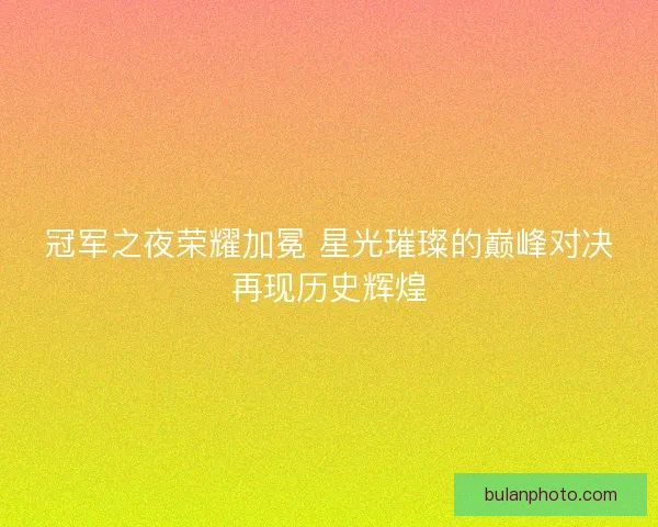 冠军之夜荣耀加冕 星光璀璨的巅峰对决再现历史辉煌